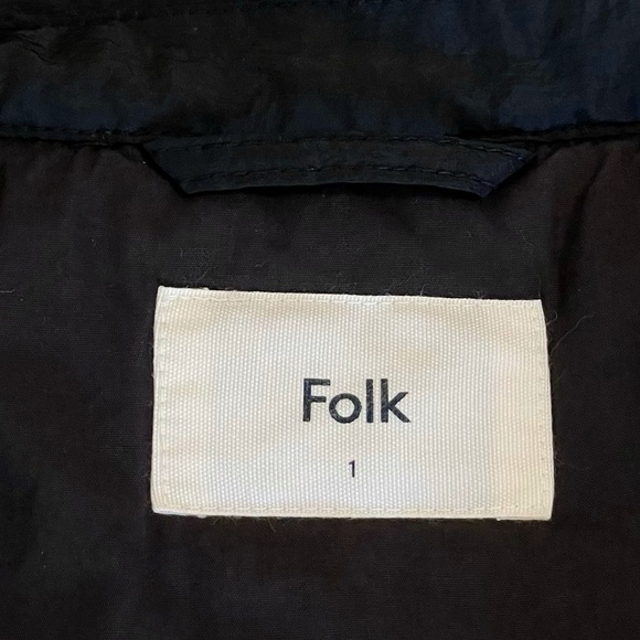 Folk Wadded Pebble Jacket Japanese Nylon Snap Zip Front Black Men’s XS - Picture 14 of 16